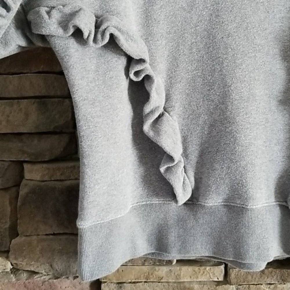 Madewell Gray Ruffle Sweatshirt - Picture 8 of 8